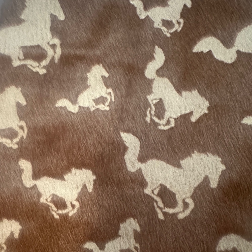 Brown and Cream Horse Pattern Shoulder Bag